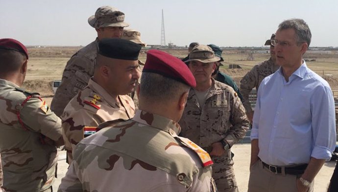 Archivo - El secretario general de la OTAN, Jens Stoltenberg, en Irak. 