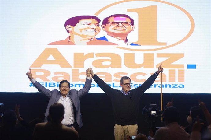 Imagen de archivo de la campaña electoral de Andrés Arauz.