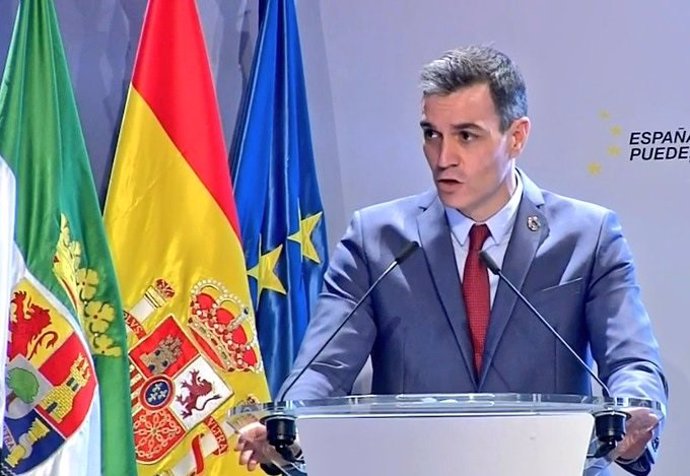 El presidente del Gobierno, Pedro Sánchez, presenta el Plan de Recuperación en Mérida