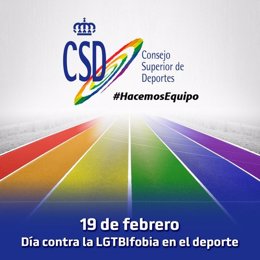 El CSD lanza una campaña contra la LGTBIfobia en el deporte con motivo de su Día Internacional.