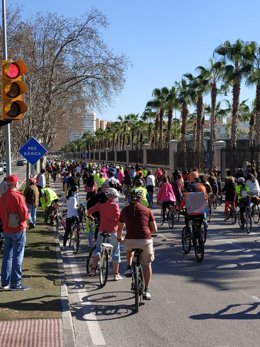 Protesta de ciclistas en Málaga ante la renovada ordenanza de movilidad