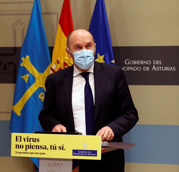 El vicepresidente del Principado, Juan Cofió, en rueda de prensa.