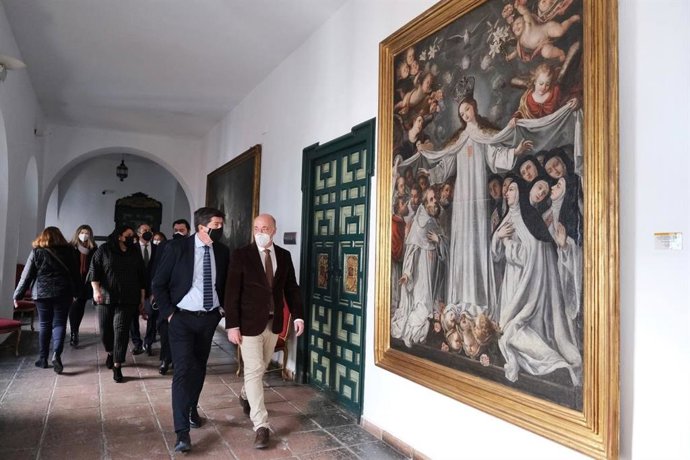 El vicepresidente de la Junta de Andalucía y consejero de Turismo, Regeneración, Justicia y Administración Local, Juan Marín (izda.), y el presidente de la Diputación de Córdoba, Antonio Ruiz.