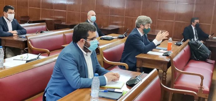 El senador de MÉS per Mallorca, Vicen Vidal, durante la ponencia de estudio sobre la insularidad del Senado.