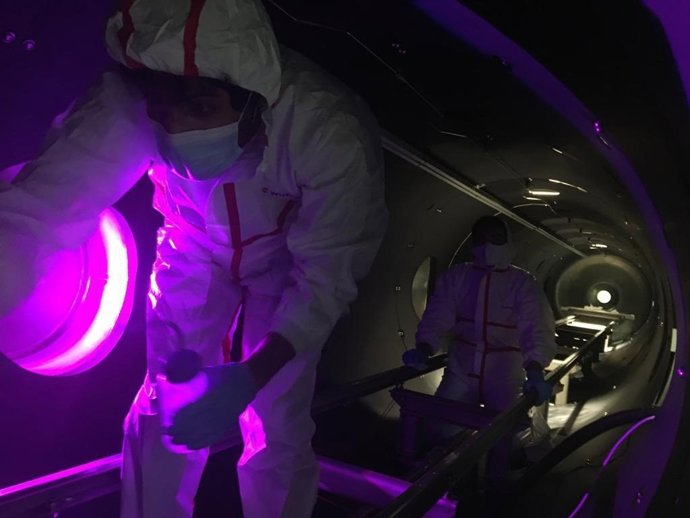 Interior de la cámara marciana de la Universidad de Málaga que ha participado en la misión que ha permitido la llegada del Perseverance a Marte