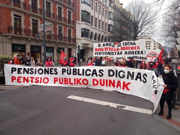Manifestación de pensionistas en Bilbao
