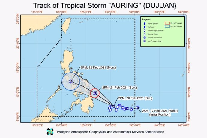 Ciclón tropical Dujuan a su llegada a Filipinas