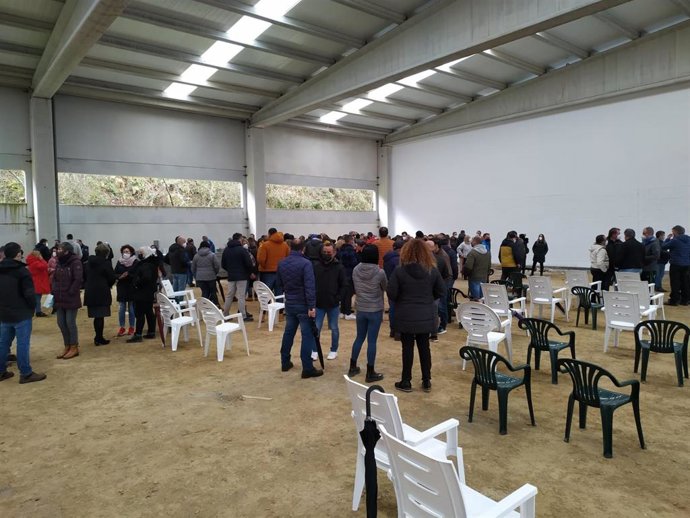 Asamblea de trabajadores de Siemens Gamesa en As Somozas.