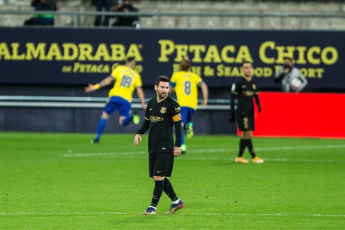 Archivo - Lionel Messi of Barcelona during LaLiga, football match played between Cadiz Club Futbol and Futbol Club Barcelona at Ramon de Carranza Stadium on December 5, 2020 in Cadiz, Spain.