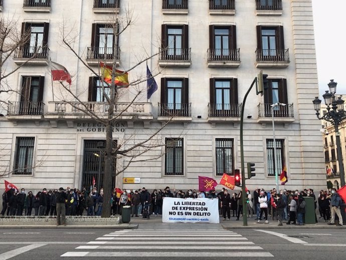 Manifestación en Santander en apoyo al rapero Pablo Hasel