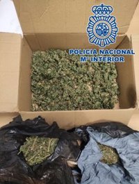 Intervenido más de un kilo y medio de marihuana transportado a pie de madrugada y detenido un varón en Granada
