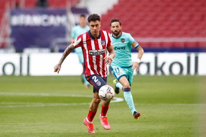 Jose Maria Gimenez of Atletico de Madrid in action during the spanish league, La Liga, football match played between Atletico de Madrid and Levante UD at Wanda Metropolitano stadium on february 20, 2021, in Madrid, Spain.