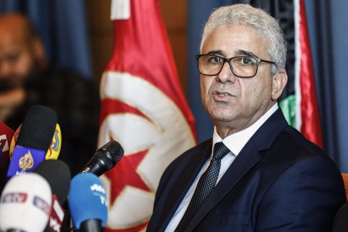 Archivo - Fathi Bashagha, ministro del Interior de Libia, en una visita oficial de Túnez