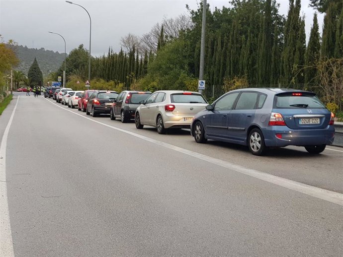 Retenciones en los accesos a la UIB generadas por las protestas convocadas por el encarcelamiento de Pablo Hasél.