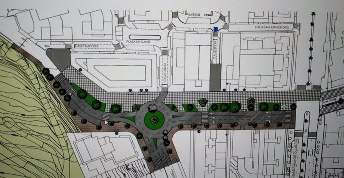 Plano del proyecto del corredor de la calle Viena en Cáceres