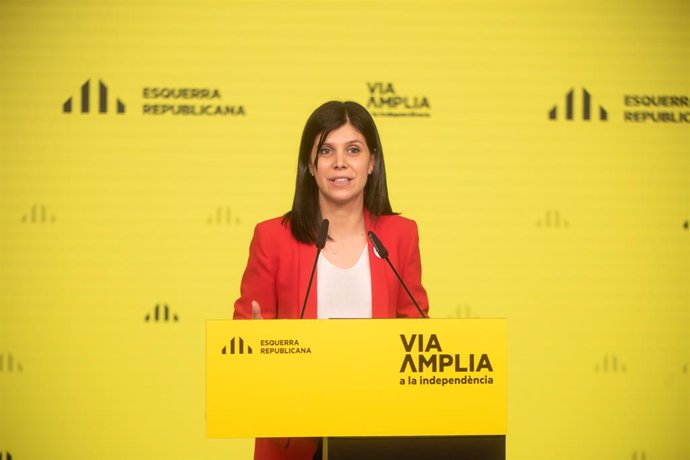 La secretria general adjunta i portaveu d'ERC, Marta Vilalta, en una roda de premsa telemtica.