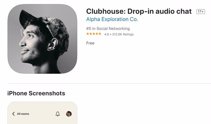 Clubhouse en la App Store.