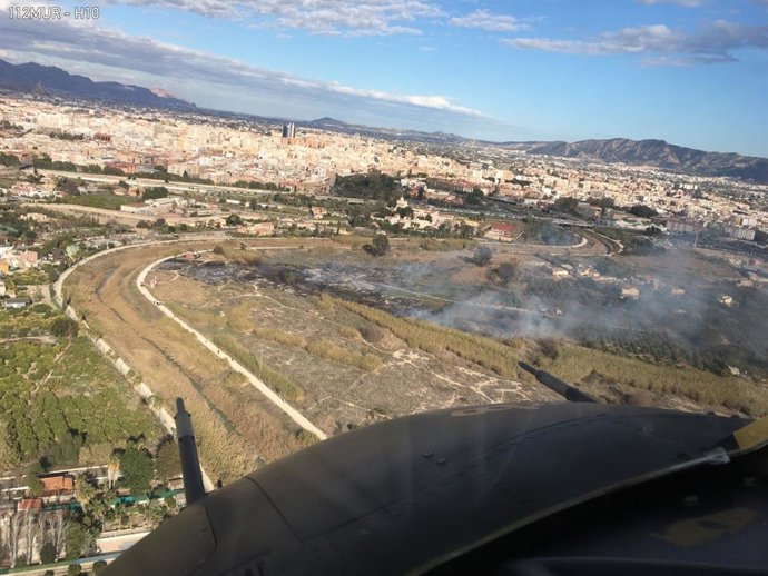 Imagen del incendio declarado en Rincón de Seca (Murcia)