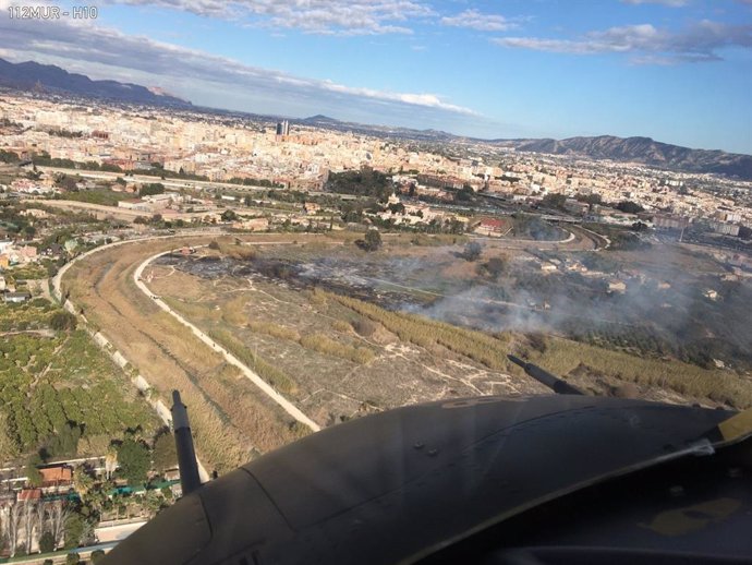 Imagen del incendio declarado en Rincón de Seca (Murcia)