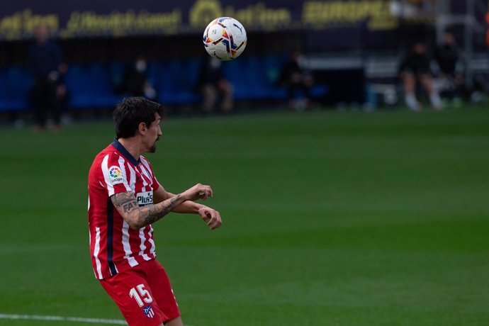 Stefan Savic of Atletico during LaLiga, football match played between Cadiz Club Futbol and Atletico de Madrid at Ramon de Carranza Stadium on January 31, 2021 in Cadiz, Spain.