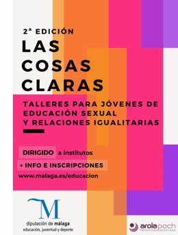 Cartel de talleres de educación en igualdad y relaciones igualitarias con el objetivo de combatir la violencia de género entre los jóvenes