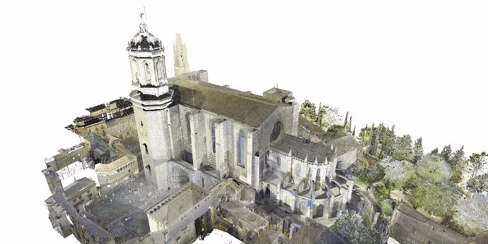 Imagen tridimensional de la Catedral de Girona una vez finalizados los trabajos.