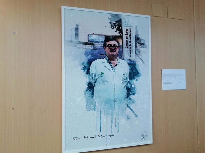 El retrato de Manuel Barragán, médico de familia del centro de Salud Levante Sur que lleva su nombre.