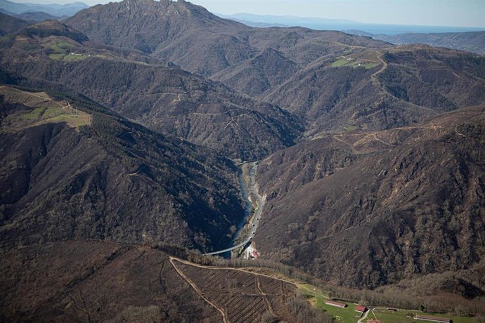 Superficie quemada en el incendio de Bera y Lesaka.