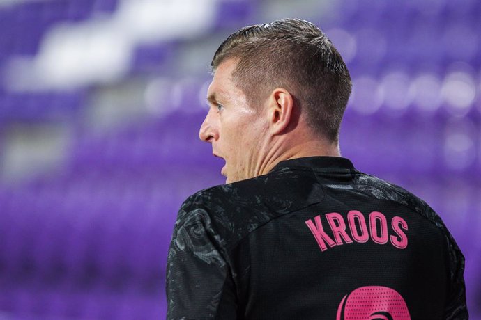 Toni Kroos of Real Madrid during La Liga football match played between Real Valladolid and Real Madrid at Jose Zorrilla stadium on February 20, 2021 in Valladolid, Spain.