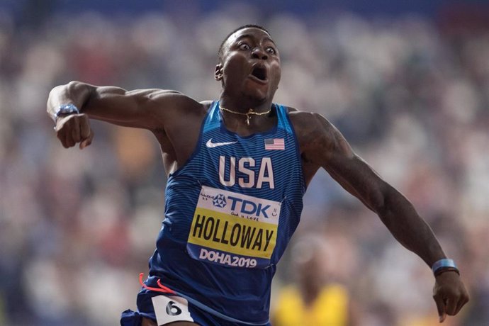Archivo - Grant Holloway celebra su oro en los Mundiales de Doha de 2019