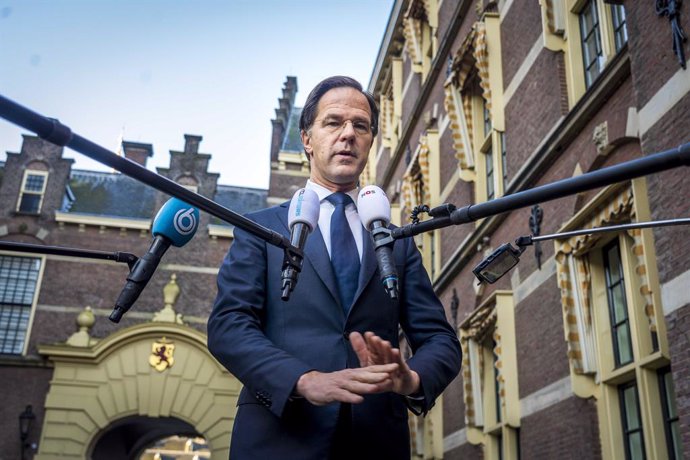 25 January 2021, Netherlands, The Hague: Incumbent Dutch Prime Minister Mark Rutte speaks to the press about the coronavirus situation across the country and the protests against the pandemic curfews restrictions, at the Ministry of General Affairs. Pho
