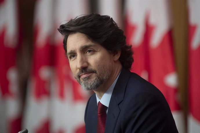 19 February 2021, Canada, Ottawa: Candian Prime Minister Justin Trudeau listens to question during a news conference in Ottawa. Photo: Adrian Wyld/The Canadian Press via ZUMA/dpa