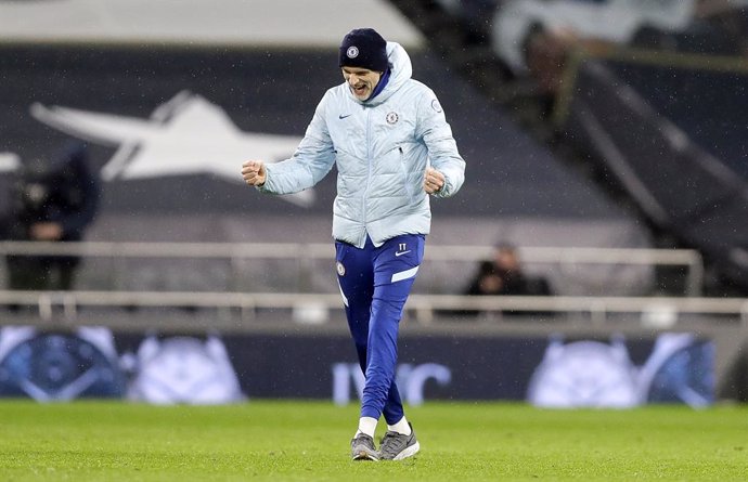 04 February 2021, United Kingdom, London: Chelsea manager Thomas Tuchel celebrates after the English Premier League soccer match between Tottenham Hotspur and Chelsea at the Tottenham Hotspur Stadium. Photo: Kirsty Wigglesworth/PA Wire/dpa