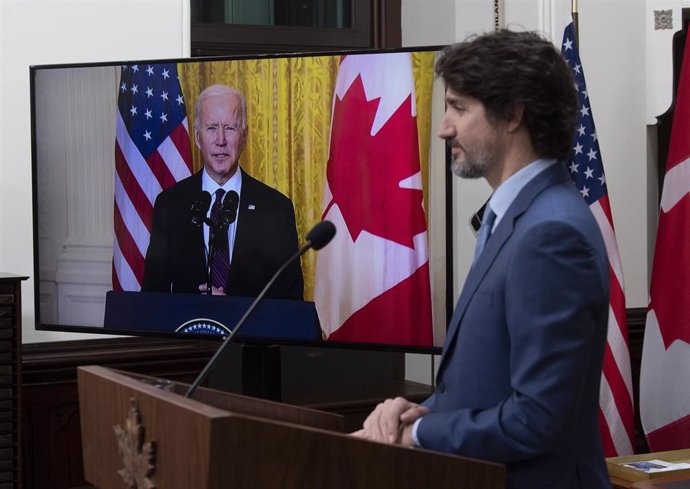 El presidente de Canadá, Justin Trudeau, y el presidente de Estados Unidos, Joe Biden.
