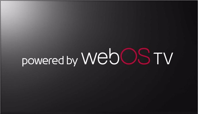 Logo del sistema operativo webOS de LG para televisores.