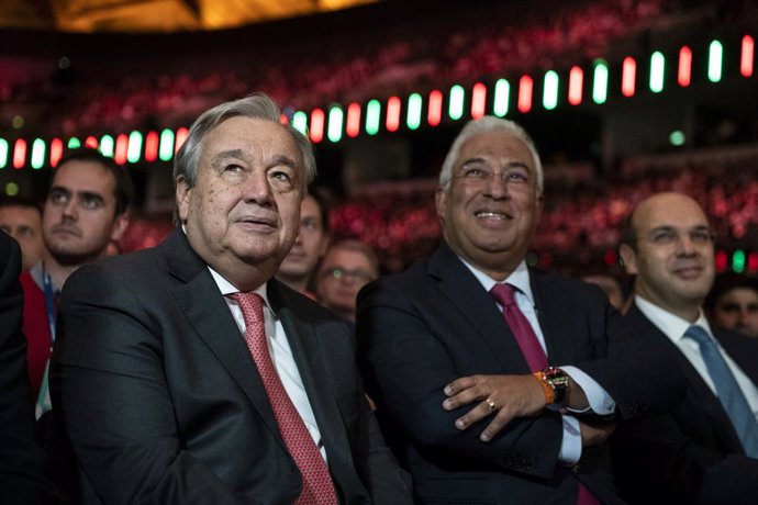 El secretario general de la ONU, António Guterres, y el primer ministro de Portugal, António Costa, en una imagen de archivo durante el Web Summit 2018 de Lisboa.