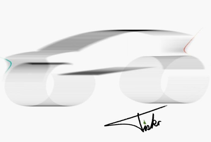 Boceto de un vehículo.