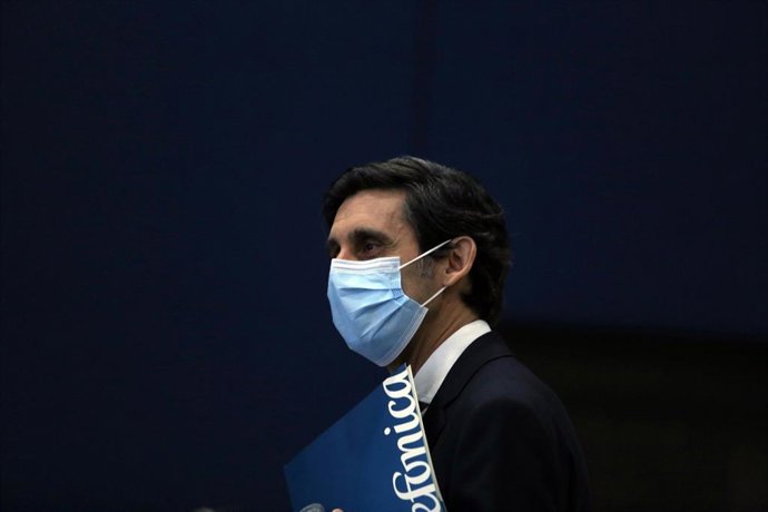 Archivo - El presidente ejecutivo de Telefónica, José María Álvarez-Pallete, durante la junta general de accionistas de 2020