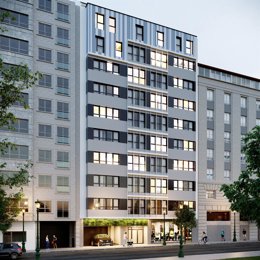 Fachada principal de la promoción Ponte de AEDAS Homes en Vigo