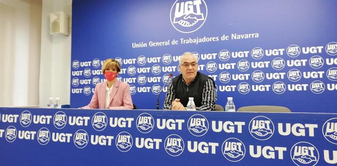 Eva Azanza y Lorenzo Ríos, secretario general de FICA-UGT