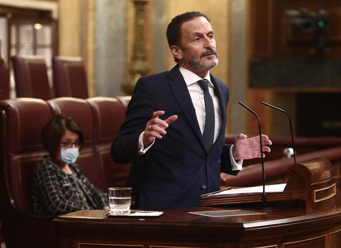 El portavoz de Cs, Edmundo Bal, interviene durante una sesión plenaria celebrada en el Congreso de los Diputados, en Madrid, (España), a 25 de febrero de 2021. El pleno, marcado por la elección de miembros del Consejo de Administración de la Corporación