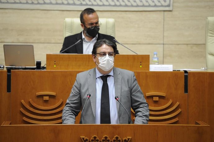 El consejero de Sanidad y Servicios Sociales, José María Vergeles, en su comparecencia en la Asamblea.