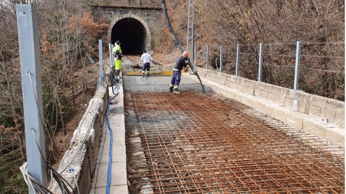 Obras en el viaducto de Toses (Girona)