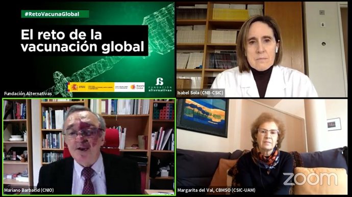 Margarita del Val, Isabel Sola y Mariano Barbacid.