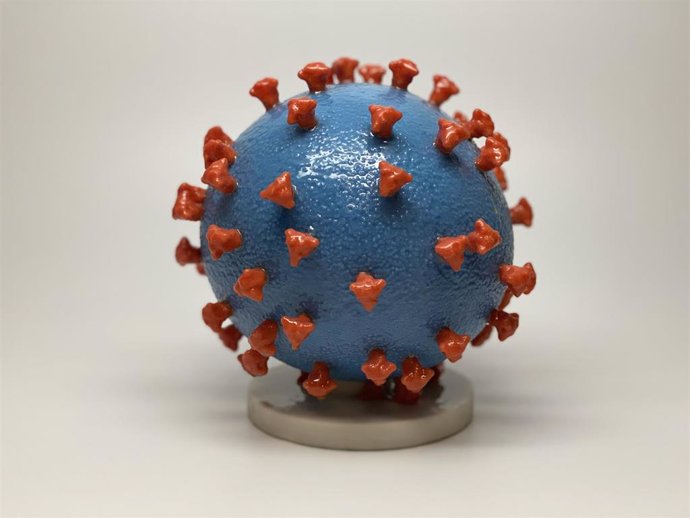 Archivo - Representación tridimensional del SARS-CoV-2 elaborada por el Instituto estadounidense de Alergia y Enfermedades Infecciosas (NIAID).