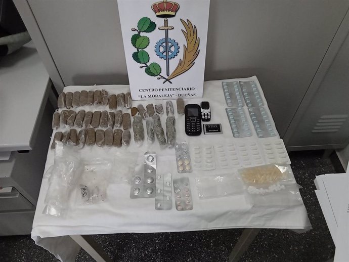 Incautación de droga intervenida en la prisión de Dueñas (Palencia)