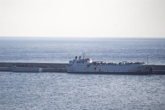 El buque de ganado Kharim Allah, en Cartagena, Murcia (España), a 25 de febrero de 2021