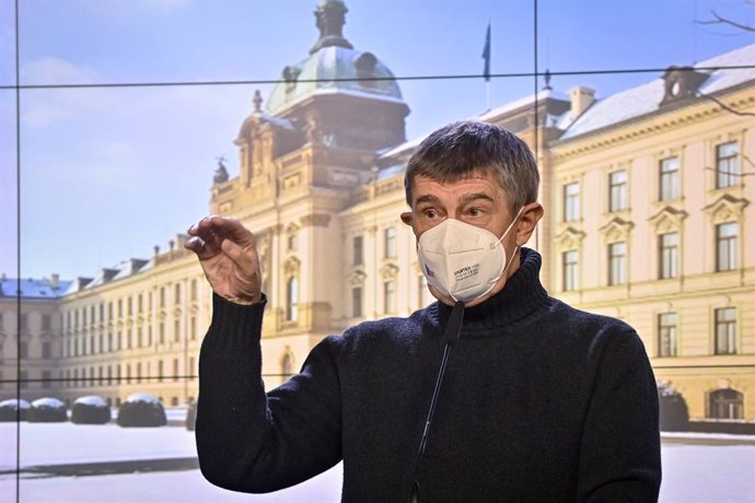 14 February 2021, Czech Republic, Prague: Czech Republic's Prime Minister Andrej Babis speaks during a press conference following a government meeting. Photo: Vít ?imánek/CTK/dpa