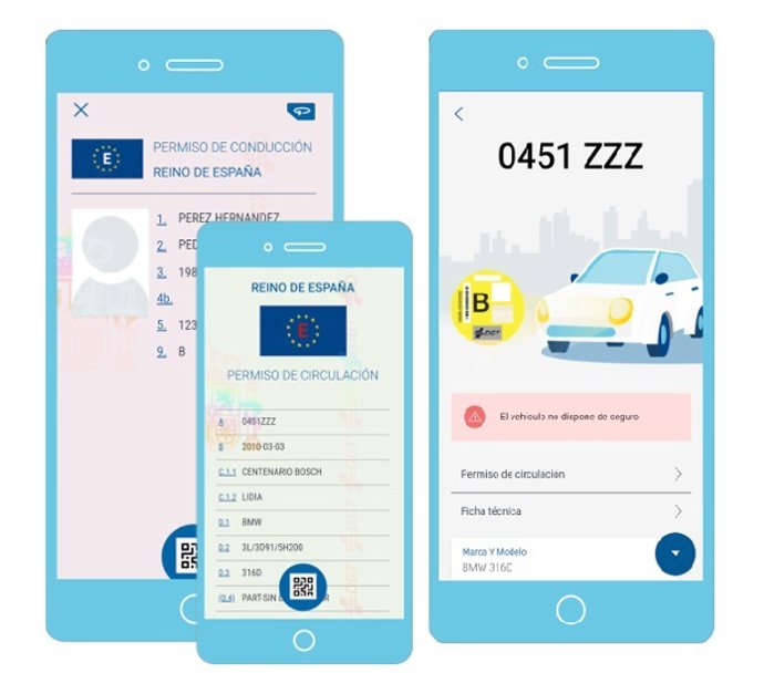 Archivo - Aplicación móvil 'miDGT'.