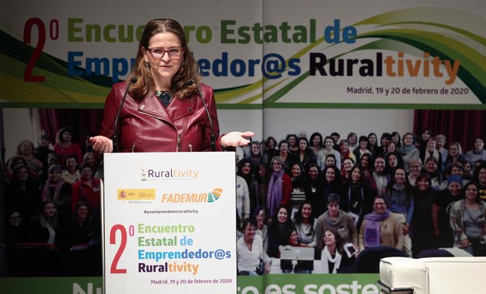 Archivo - La secretaria general para el Reto Demográfico, Elena Cebrián interviene para inaugurar el 2 Encuentro Estatal de Emprendedor@s Ruraltivity, organizado por la Federación de Asociaciones de Mujeres Rurales (FADEMUR) en el salón de actos de Cai